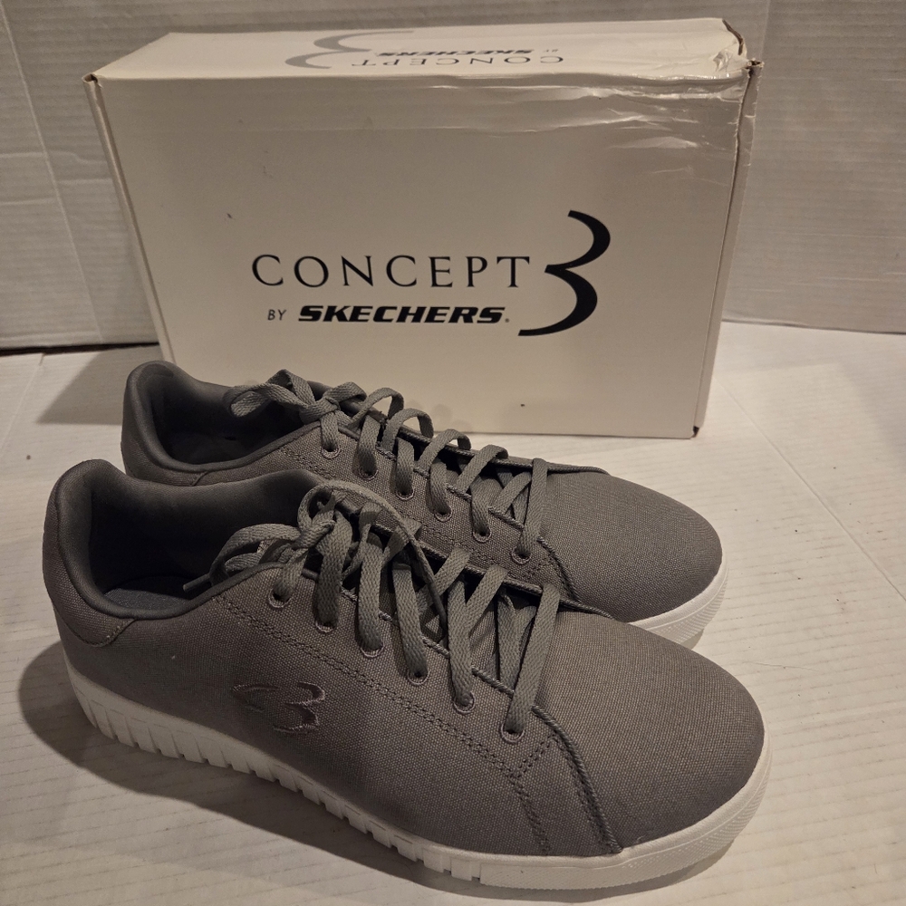 New mens Skechers shoes gray lace up Concept by Skechers Canvas size 11
